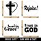 Christian Religious Inspirational Saved Rejoice Trust God Rubber Stamp Set for Stamping Crafting Planners